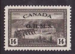 Canada-Sc#O7- id6-Unused og NH 14c Hydroelectric plant-OHMS-1949-50-