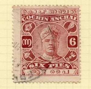 India Cochin 1916-30 Early Issue Fine Used 6p. 200371