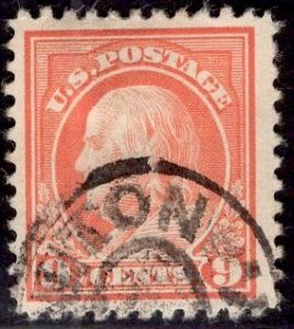 US Stamp #509 9 Cent Franklin Used SCV $1.60