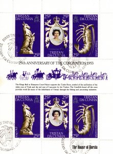 Tristan Da Cunha 1978 25th Anniv. of Coronation, Minisheet [Used]