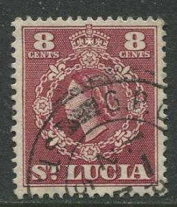 St. Lucia - Scott 163 - QEII - Definitive -1953 - Used -Single 8c Stamp