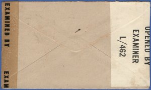 CEYLON 1944 WWII Scarce Dual Censored, PETTAH, Colombo > USA by Sea Mail