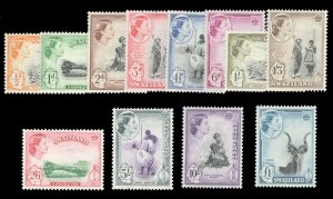 Swaziland #55-66 Cat$110, 1956 QEII, complete set, never hinged