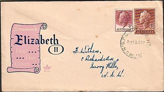 AUSTRALIA 1957 QE 1/7d & 4d commem FDC.....................................63375