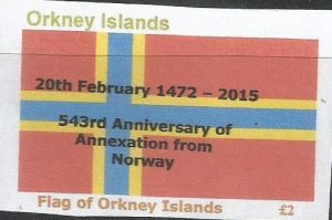 ORKNEY ISLANDS - 543rd Anniv Accession - Imperf Single Stamp-M N H-Private Issue