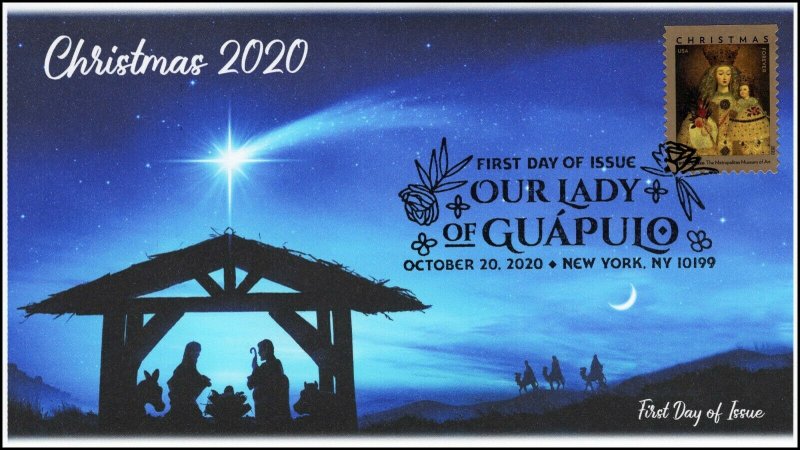 20-264, 2020,Our Lady of Guapulo, First Day Cover, Pictorial Postmark, Christmas