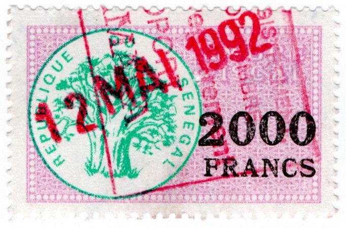 (I.B) France Colonial Revenue : Senegal Duty 2000Fr