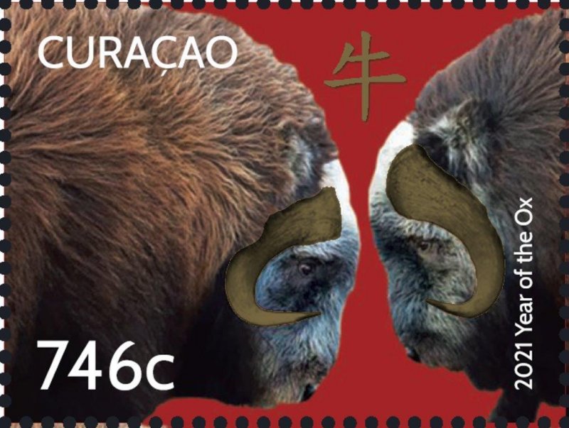 Postage stamps of Curacao 2021 - Chinese New Year - Year of the Ox