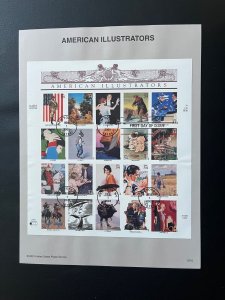 First day issue 2001 American Illustrators 20 Stamp Sheet Scott 3502