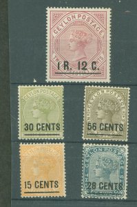 Ceylon #126-130 Unused