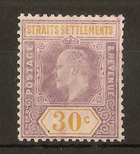 Straits 1909 30c SG162 Mint Cat£55