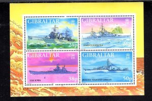 GIBRALTAR #732 1997 WWII, WARSHIPS MINT VF NH O.G SHEET 4