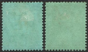 GIBRALTAR 1912 KGV 1/- 2 SHADES WMK MULTI CROWN CA