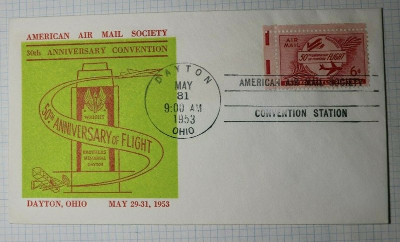 FFC AAMS 50th Anniv of Flight Wright Bros Memorial Dayton OH 1953