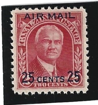 Canal Zone Scott #C3 Mint 25c on 2c Airmail Surcharged 2021 CV $3.50