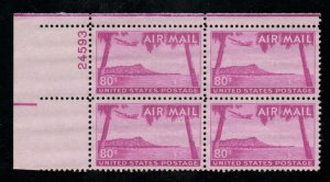 US #C46 PLATE BLOCK, SUPERB mint never hinged,  post office fresh,  super sel...