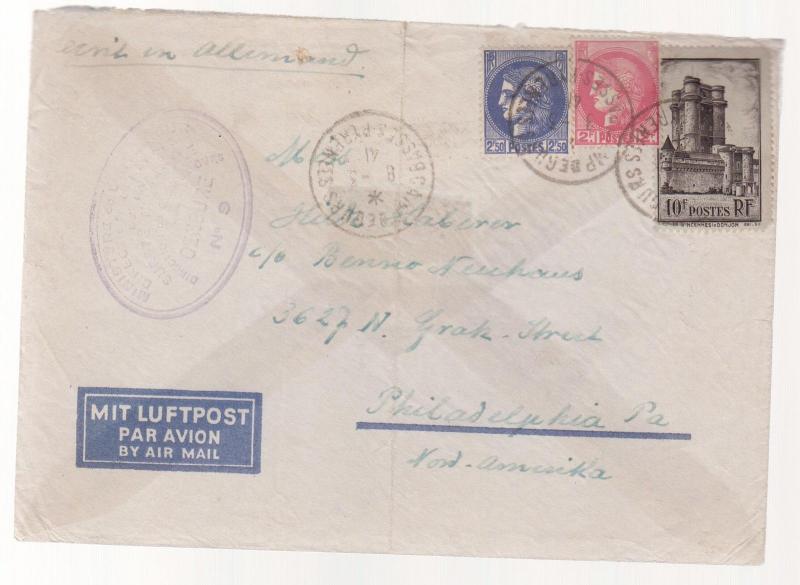 1941 France Internment Camp de Gurs prisoner Cover USA L Haberer