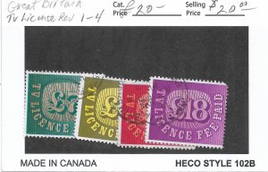 GB: TV License Stamps #1-4 (55067)