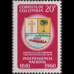 COLOMBIA 1960 - Scott# 721 Indep.150th. 20c NH