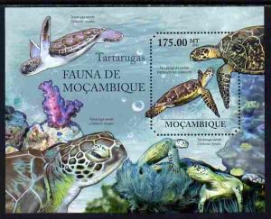 Mozambique 2011 Turtles perf m/sheet containing octagonal...