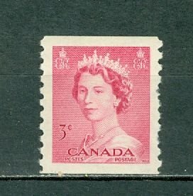 CANADA 1953 QE-KARSH #332  VF  COIL STAMP MNH...$2.00