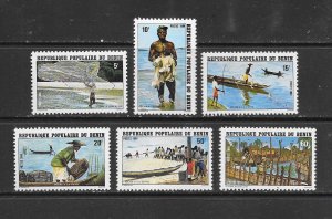 FISH - BENIN #482-7 FISHING  MNH