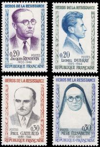 France 1961 Sc 990-93 MNH Heroes of the French Reisitance