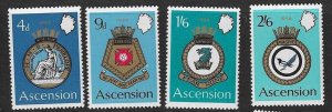 ASCENSION SG130/3 1970 ROYAL NAVY CRESTS  MNH