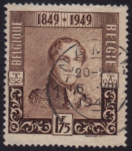 Belgium - 1949 - Scott #387 - used - Leopold I Stamp on Stamp