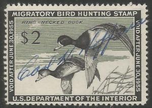 UNITED STATES  RW21  SIGNED,  RING NECKED DUCK