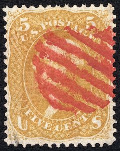 Scott 67a, Red Cancel, Clean PF Graded 85 Cert., SCARCE CONDITION!