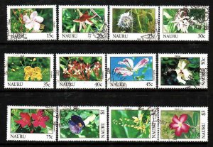 Nauru-Sc#380-92- id8-used set-Flowers-1991-