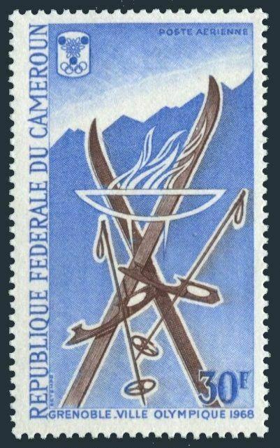 Cameroun C91,MNH.Michel 519. Olympics Grenoble-1968.Skis,Ice skates.1967.