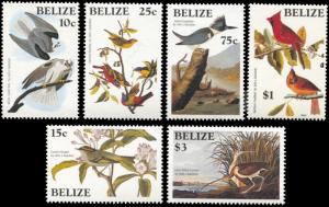 Belize 750-755, MNH, Bird Paintings-John Audubon Birth Bicentennial