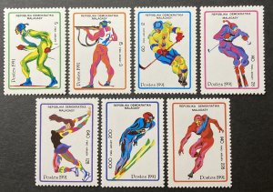 Madagascar 1991 #1037-43, 1992 Winter Olympics, MNH.