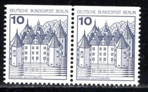 Germany Berlin Scott # 9N391, mint nh, pair,variation from booklet pane, Mi#532C