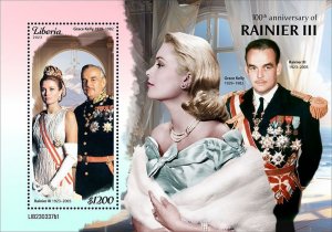 LIBERIA- 2023 - Prince Rainier III of Monaco - Perf Souv Sheet-Mint Never Hinged