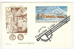 COLLINS HANDPAINTED UX119 TIMBERLINE LODGE MOUNT HOOD OREGON HIST. PRESERVATION