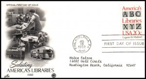 US 2015 America's Libraries PCS Artcraft Variety Typed FDC