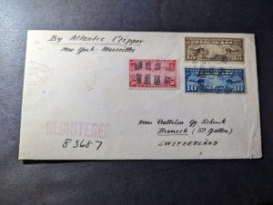 1939 Registered USA Airmail Cover Berkeley CA to Berneck St Gallen Switzerland