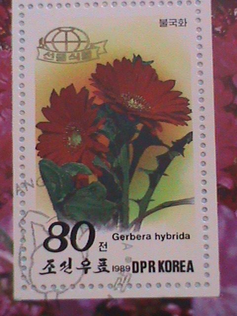 1989-KOREA  :BEAUTIFUL LOVELY COLORFUL GERBERA HYBRIDA FLOWER CTO NH S/S