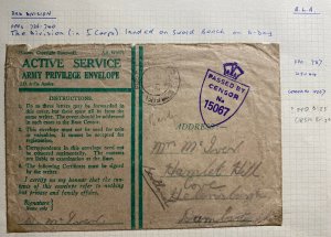 1944 British Field Post Office 737 Sword Beach OAS Cover To Scotland D Day