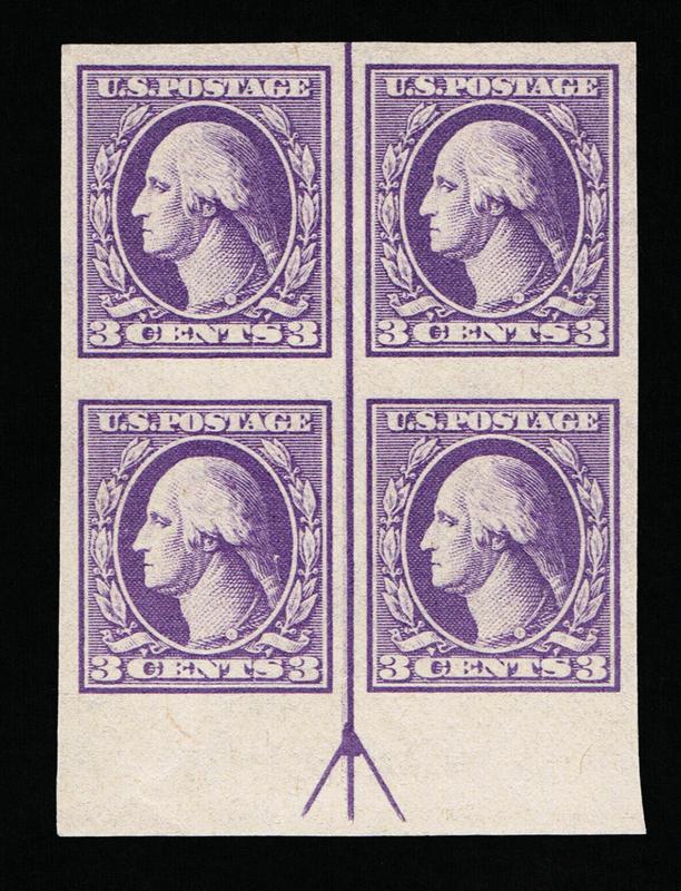 GENUINE SCOTT #535 VF MINT OG NH 1920 TYPE-IV VIOLET ARROW BLOCK OF 4 #7494