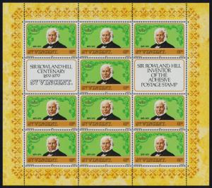 St Vincent 545-7 sheets MNH Rowland Hill, Stamp on Stamp