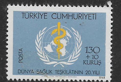 TURKEY, B124, MNH, WHO EMBLEM