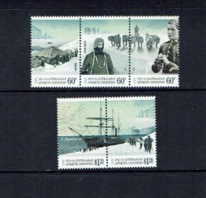 Australian Antarctic Territory:  2012 Centenary Antarctic Expedition MNH set