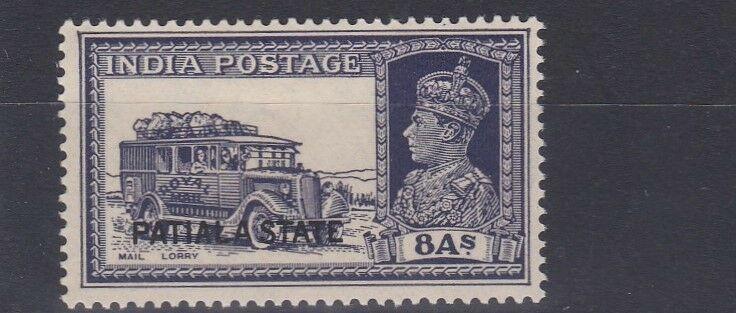 PATIALA  1937 - 38  S G  90   8A  SLATE VIOLET    MH  CAT £50