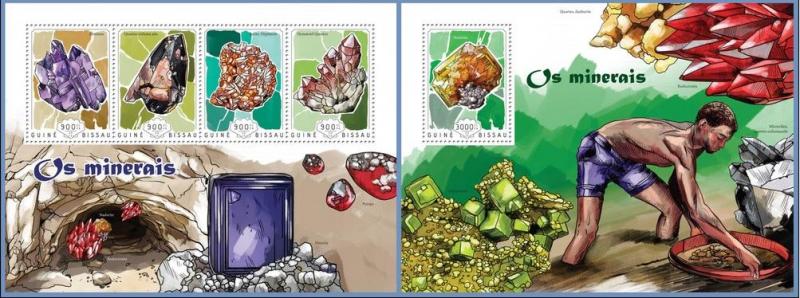 GUINEA BISSAU 2014 2 SHEETS gb14602ab MINERAUX MINERALS