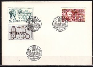 Sweden, Scott cat. 1036-1038. Inventors, Personalities issue. First Day Cover. ^