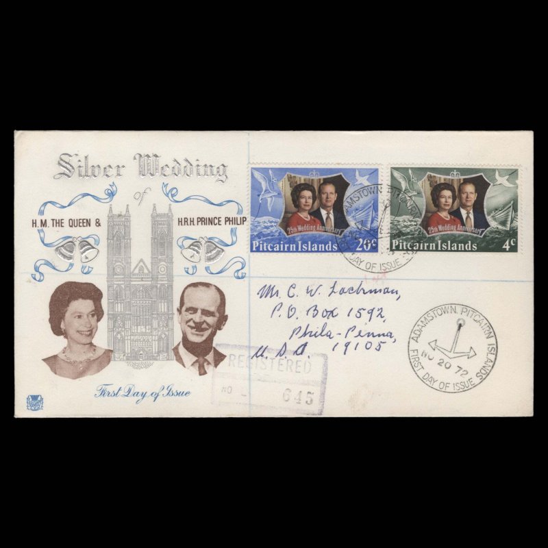Pitcairn Islands 1972 Royal Silver Wedding first day cover ✔️